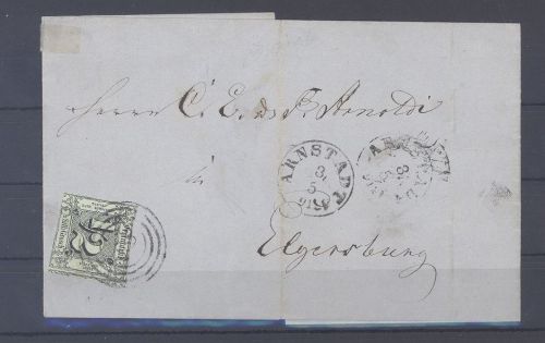 Thurn & Taxis, Brief mit 1-2 Sr. Freimarke als EF aus Arnstadt