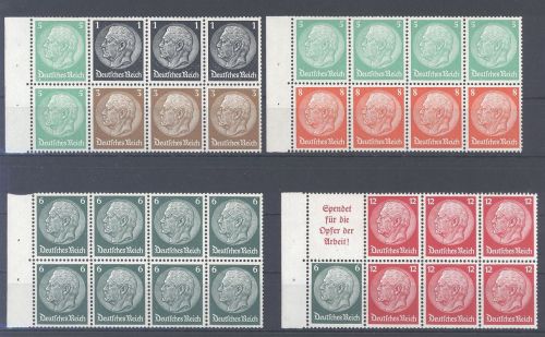 Dt. Reich, Hindenburg Heftchenblätter HBL 81 - 84 B ** als Posten