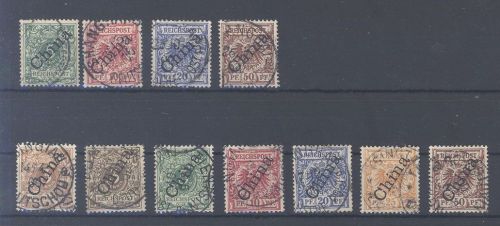 Deutsche Post China Michel Nummer 1-6, Freimarken 1898-1901 gestempelt