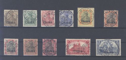Deutsche Post China Mi.Nr. 15-25 aus Freimarken 1901-04 gestempelt