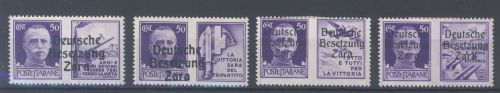 Dt. Bes. 2. WK Zara Michel Nummer 20 1-4, Freimarken 1943 *-**