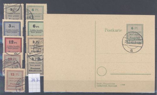 Dt. Lokalpost Ründeroth, */**/gestempelter Posten mit Beleg