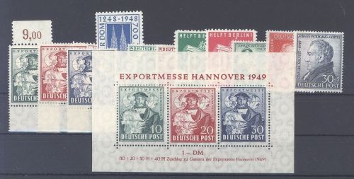 Bizone Michel Nummer 69-72 und 101-10 incl. Block 1 **