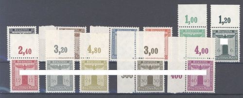 Dt. Reich Dienst Michel Nummer 144-54 Dienst ** 7 Oberrandwerte