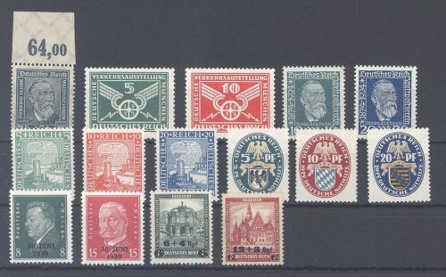 Dt. Reich, kleinerer ** Posten aus 1924-32 auf Steckkarte