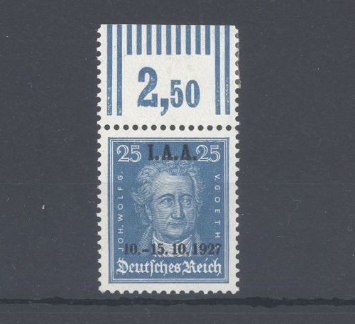Dt. Reich Michel Nummer 409, 25 Pfg. IAA 1927 ** vom Oberrand