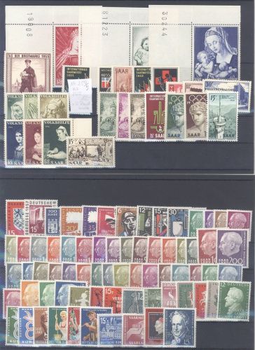 Saarland, umfangreicher **/* Posten auf vier Steckkarten