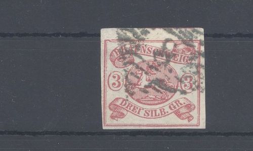 Braunschweig Michel Nummer 12 Aa, 3 Sgr. 1861 gestempelt, gp. BPP