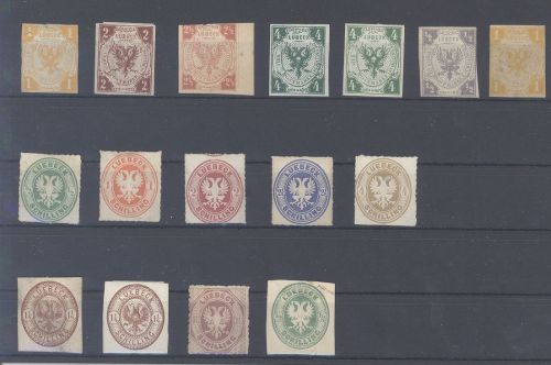 Lübeck, umfangreicher ungebraucher (*) Posten auf Steckkarte