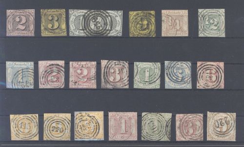 Thurn & Taxis, gestempelter Posten auf Steckkarte