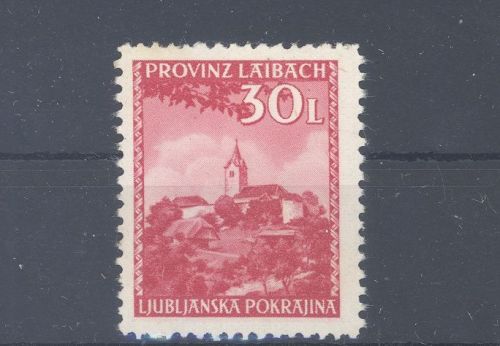 Dt. Bes. 2. WK Laibach Mi.Nr. 60 40 L. Freimarke 1945 **, geprüft