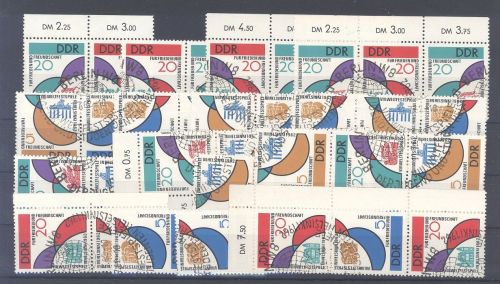 DDR, gestempelte Zusammendrucke Weltfestspiele 1962 auf Steckkarte