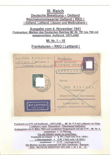 Dt. Bes. 2. WK Ostland, 7 verschiedene Briefe aus Sammlerblättern