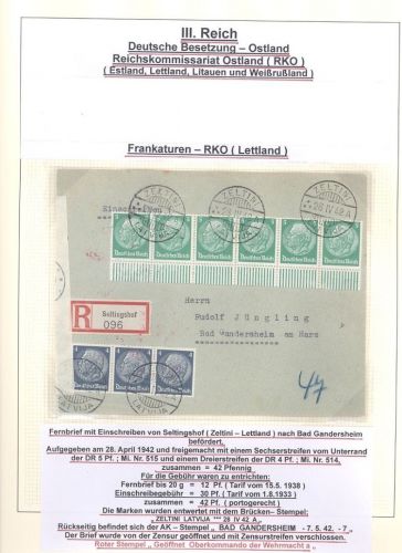 Dt. Bes. 2. WK Ostland, 5 verschiedene Briefe aus Sammlerblättern