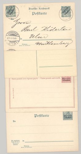 Deutsche Post Marokko, vier verschiedene GA als Posten