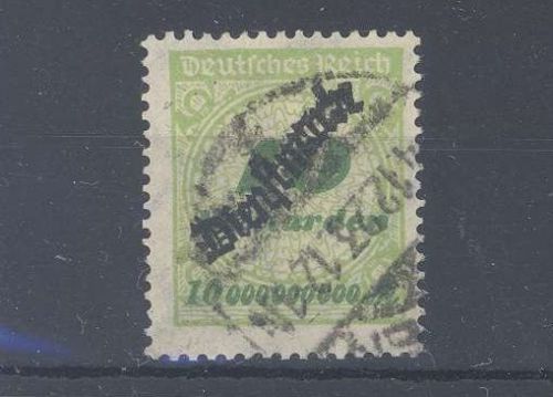 Dt. Reich Dienst Michel Nummer 86, 10 Mrd. Freimarke 1923 gestempelt, geprüft