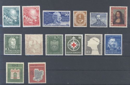 Bund, ** Posten aus 1949-53 auf Steckkarte