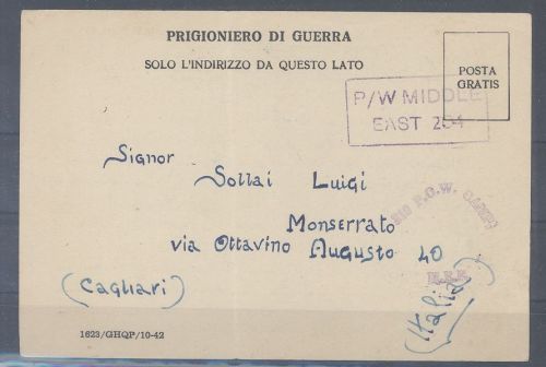 Dt. Feldpost 2. WK, Kriegsgefangenenpost Italien - PW Middle East Camp