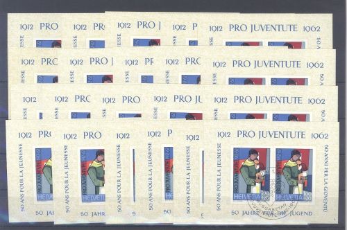 Schweiz, 21 x Block 18, Pro Juventute 1962 **-SST als Posten