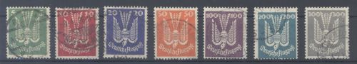 Dt. Reich Michel Nummer 344-50, Flugpost 1924 gestempelt