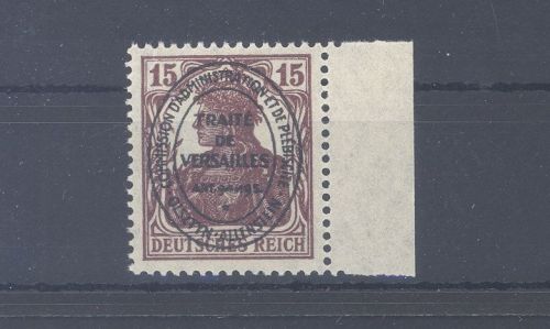 Dt. Abstimmung Allenstein Mi.Nr. 18b, 15Pfg. Freimarke 1920 ** gp. BPP
