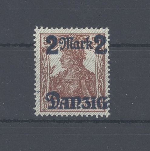 Danzig Michel Nummer 28 II, 2 Mark 1920 ungebraucht *, signiert