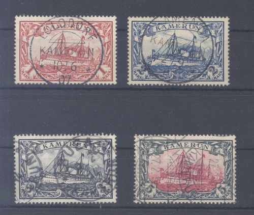 Dt. Kolonien Kamerun Michel Nummer 16-19 aus 1900 gestempelt, gp.