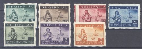 Dt. Bes. 2. WK Albanien Michel Nummer 15-21, Freimarken 1944 **