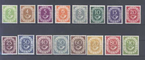 Bund Michel Nummer 123-38, Posthorn 1951 **, geprüft BPP