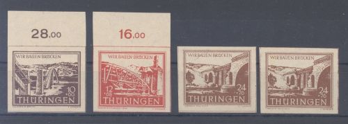 SBZ, 4 ** Werte aus Mi.Nr. 112-15yy, Freimarken 1946 **, geprüft BPP