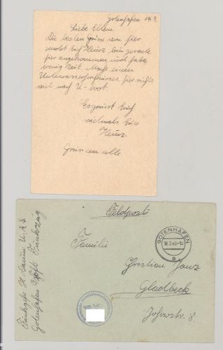 Dt. Feldpost 2. WK, FP Brief 1943 Briefstempel Unterseebootschule