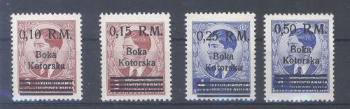Dt. Bes. 2. WK Kotor Michel Nummer 7-10, Freimarken 1944 **