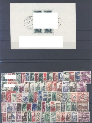 Dt. Reich, gestempelter Posten aus 1933-39 auf 5 Steckkarten