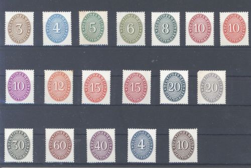 Dt. Reich Dienst Michel Nummer 114-31, Dienst 1927-28 **