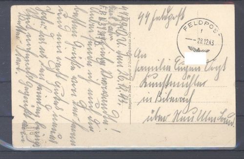Dt. Feldpost 2. WK, Weihnachtskarte 1943 Panzergrenadier Regiment 53