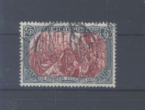 Dt. Reich Michel Nummer 66, 5 Mark Reichspost 1900 gestempelt