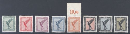Dt. Reich Michel Nummer 378-84 Flugpost 1926 **, teils geprüft BPP