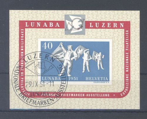 Schweiz Block 14, LUNABA 1951 gestempelt mit SST