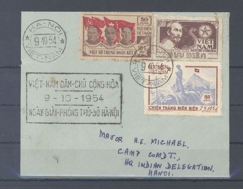 Vietnam, Brief 1954 mit schöner MiF aus Ha - Noi