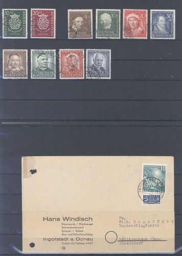 Bund, gestempelter Posten besserer Werte und Sätze aus 1949-53