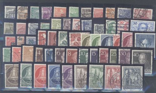 Berlin, gestempelter Posten aus 1949-53 auf Steckkarte