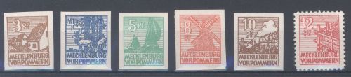 SBZ Michel Nummer 29-40x, Freimarken weisses Papier **