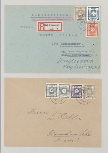 SBZ, 2 verschiedene Briefe mit besseren MiF als Posten, geprüft BPP