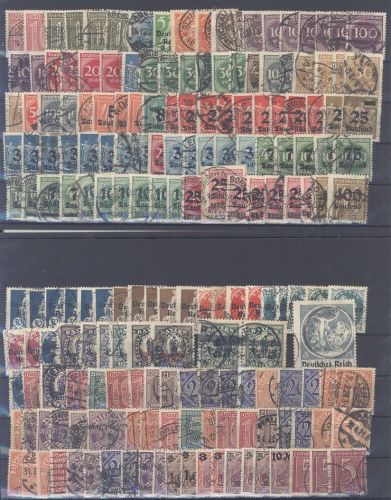 Dt. Reich, gestempelter Posten aus 1900-1923 auf 5 Steckkarten