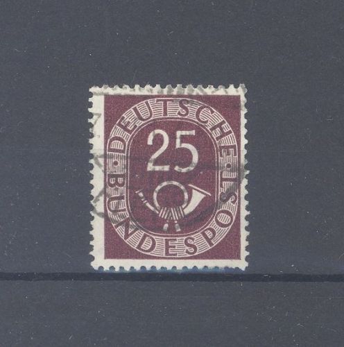 Bund Michel Nummer 131 Z, 25 Pfg. Posthorn Wasserzeichen Z gestempelt gp BPP