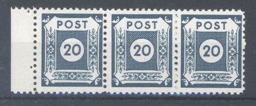 SBZ Michel Nr. 48 D II a, 20 Pfg. 1945 ** Dreierstreifen, geprüft BPP