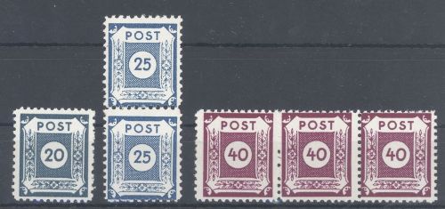 SBZ, ** Posten aus Michel Nr. 42-50 D, Freimarken 1945, geprüft BPP