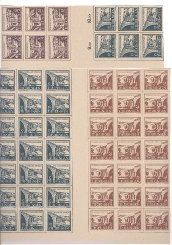 SBZ, ** Posten Zusammendruck Bogenteile aus 112-15, Brücken 1946