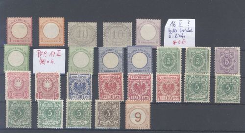 Dt. Reich, ungebrauchter Posten aus 1872-1889 auf Steckkarte