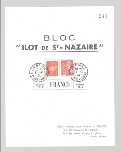 Dt. Bes. 2. WK Frankreich St. Nazaire, Sammlerblatt 1944